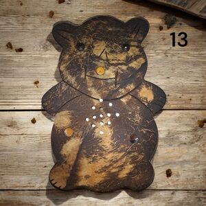 Rustic Bear-Shaped Wooden Decor